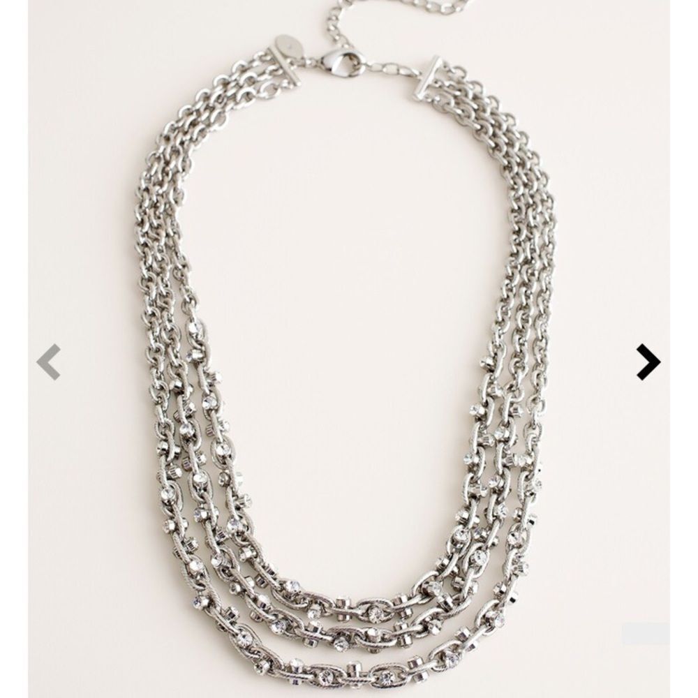 Chico’s Silvertone Chain-Detail Multi Strand Necklace